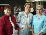 Sharron Stone, RECORD editor-in-chief Lynn Haddrall, booksellerTricia Siemens